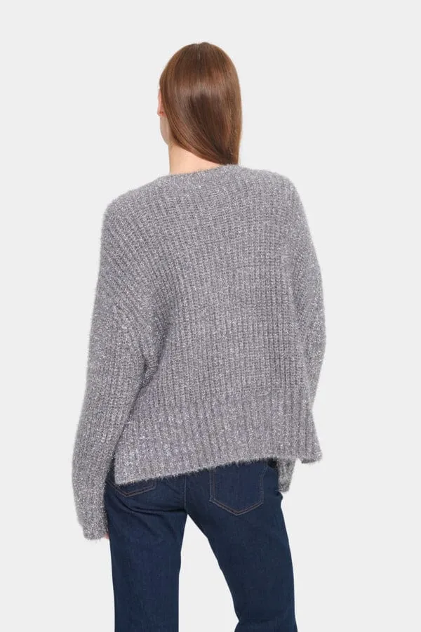 Saint Tropez Sparkly Cardigan Silver Grey
