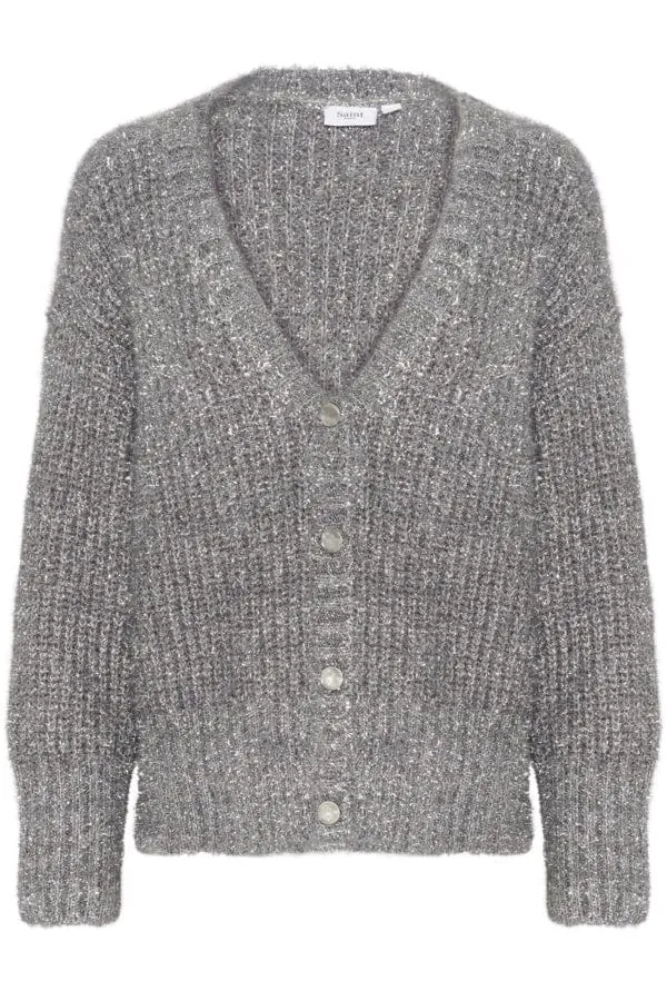 Saint Tropez Sparkly Cardigan Silver Grey