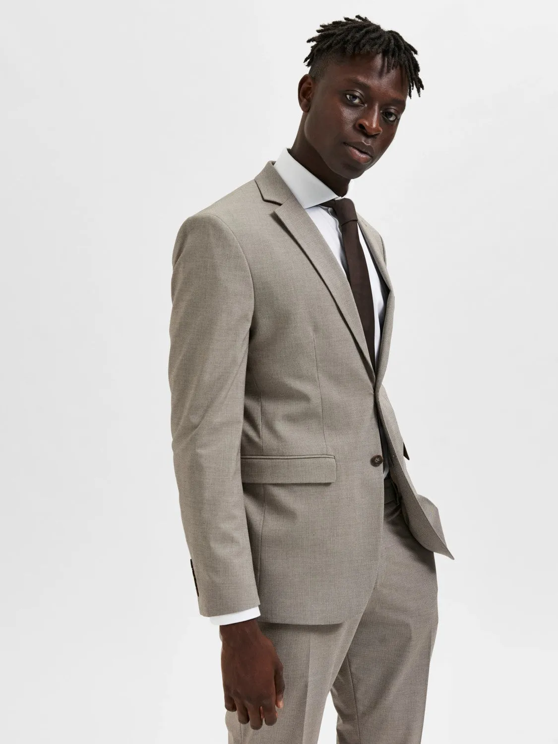 SELECTED HOMME BLAZER SLIM LIAM brownie