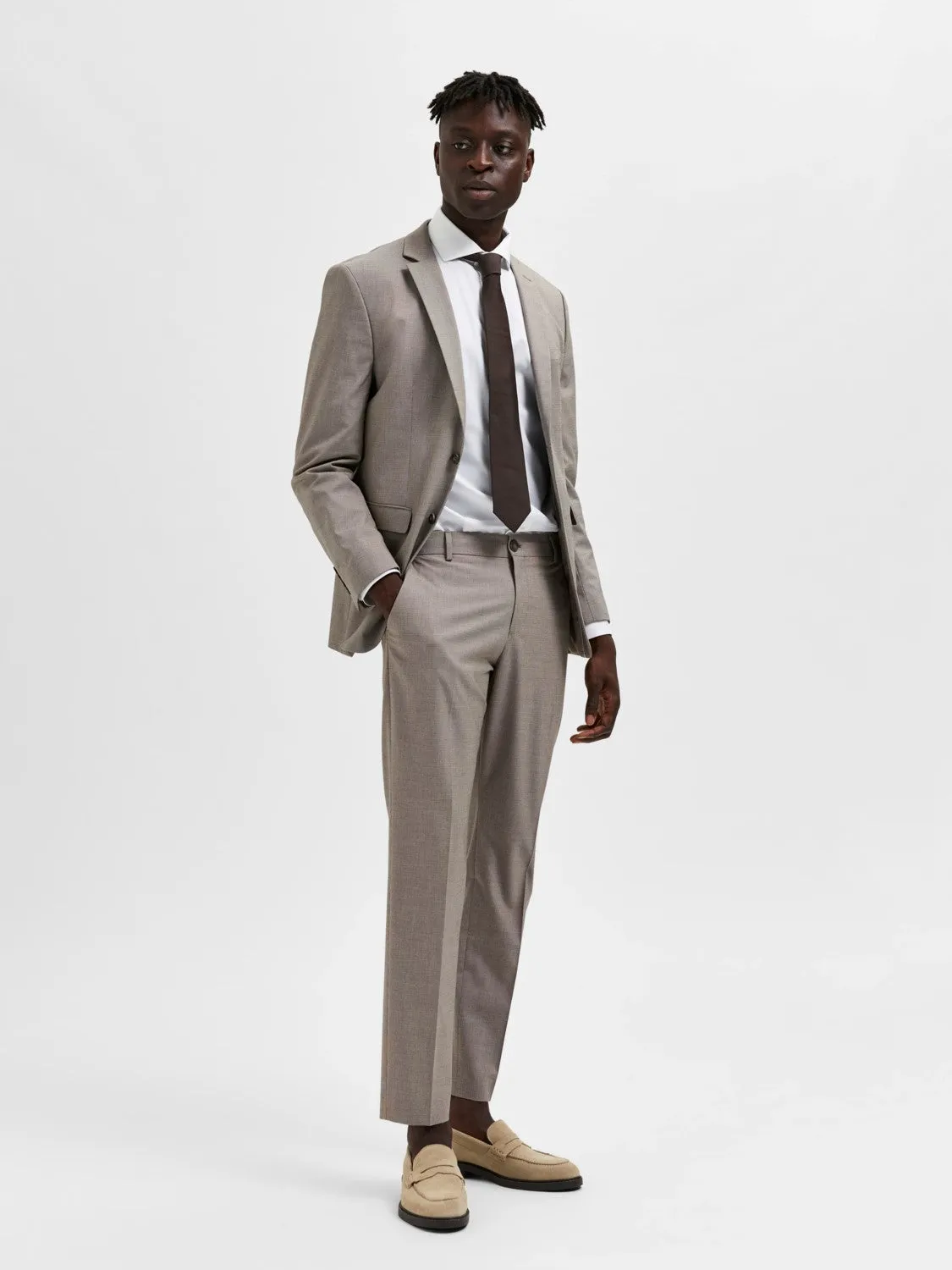 SELECTED HOMME BLAZER SLIM LIAM brownie