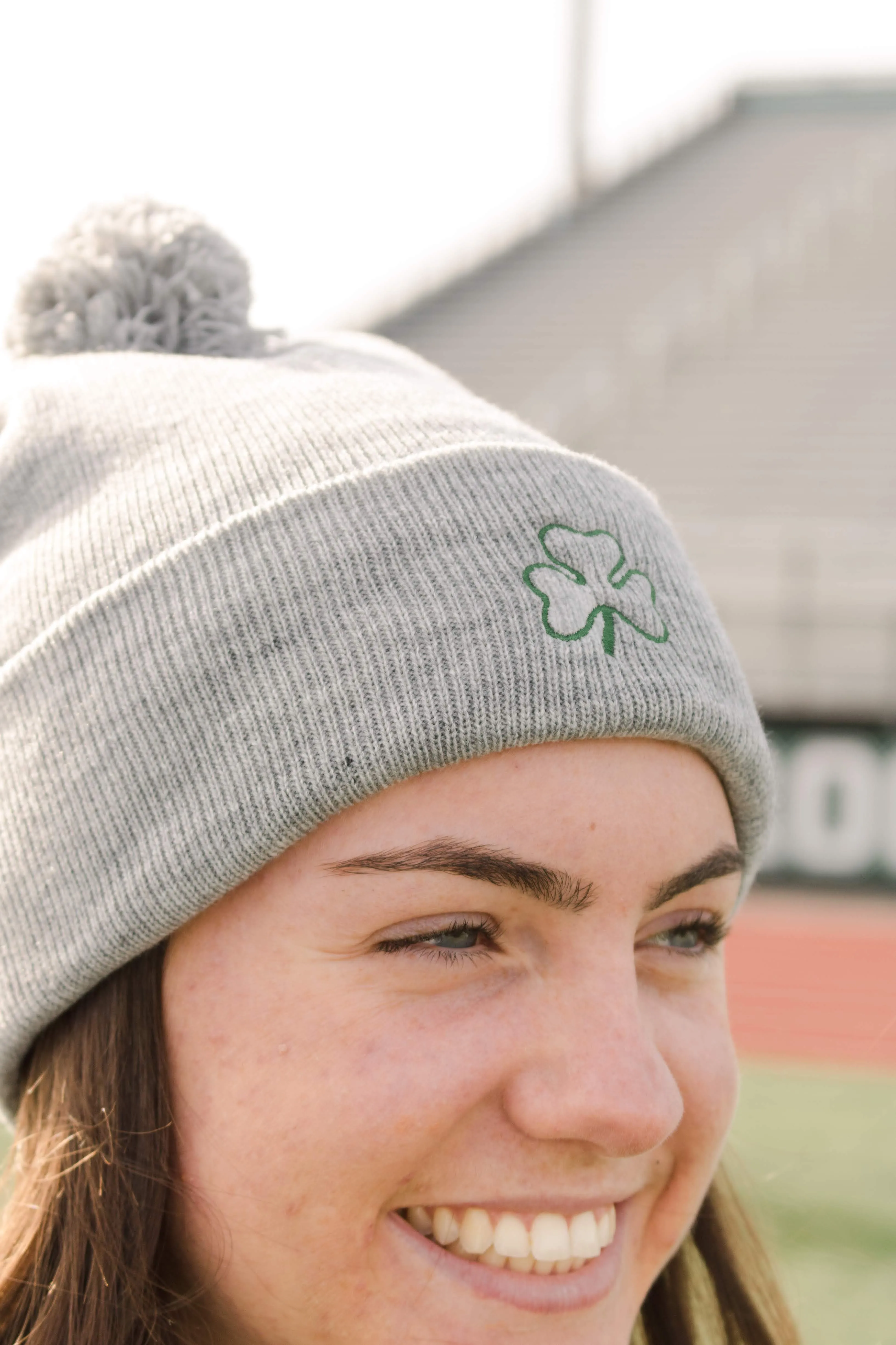 Shamrock Beanie | Green & Heather Grey