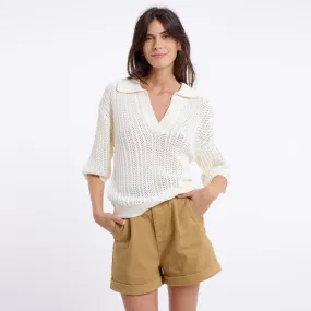 SIBEL SHORT SLEEVED JUMPER (CREAM)