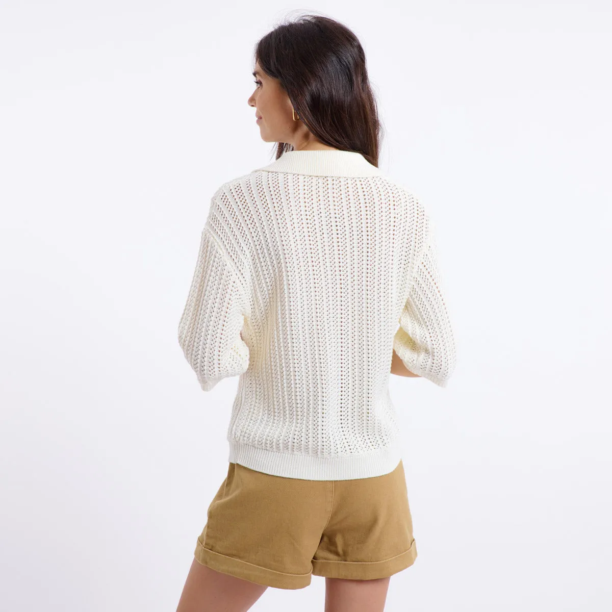 SIBEL SHORT SLEEVED JUMPER (CREAM)