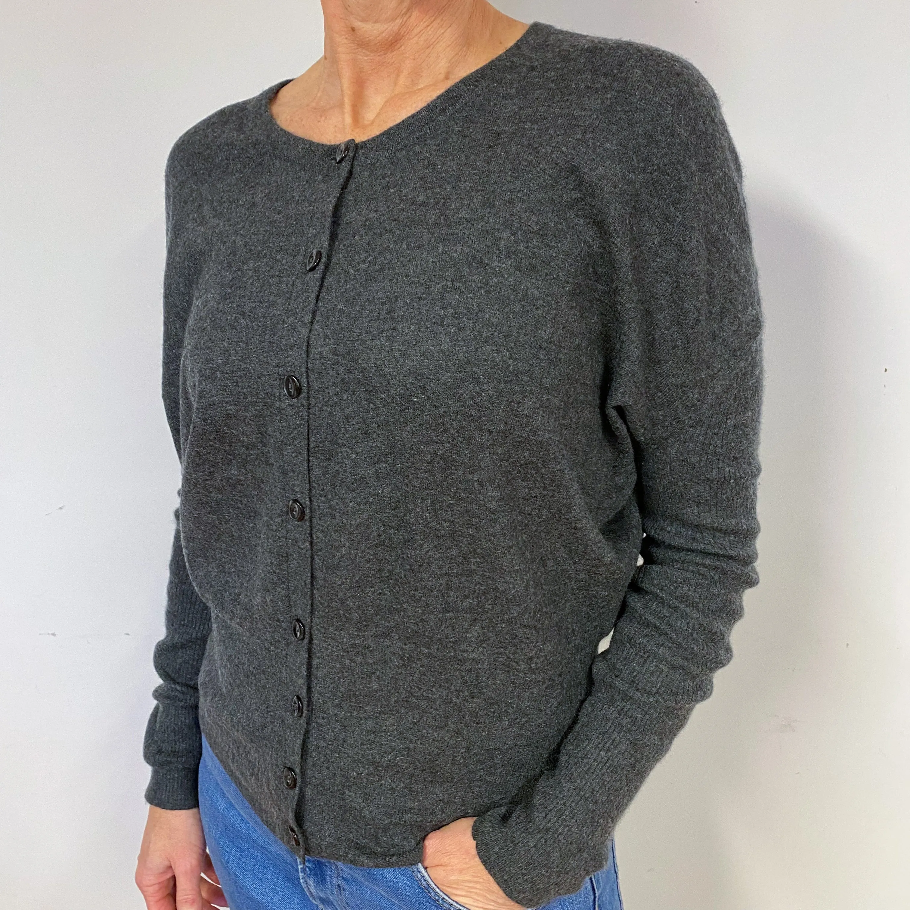 Slate Grey Cashmere Batwing Cardigan Medium