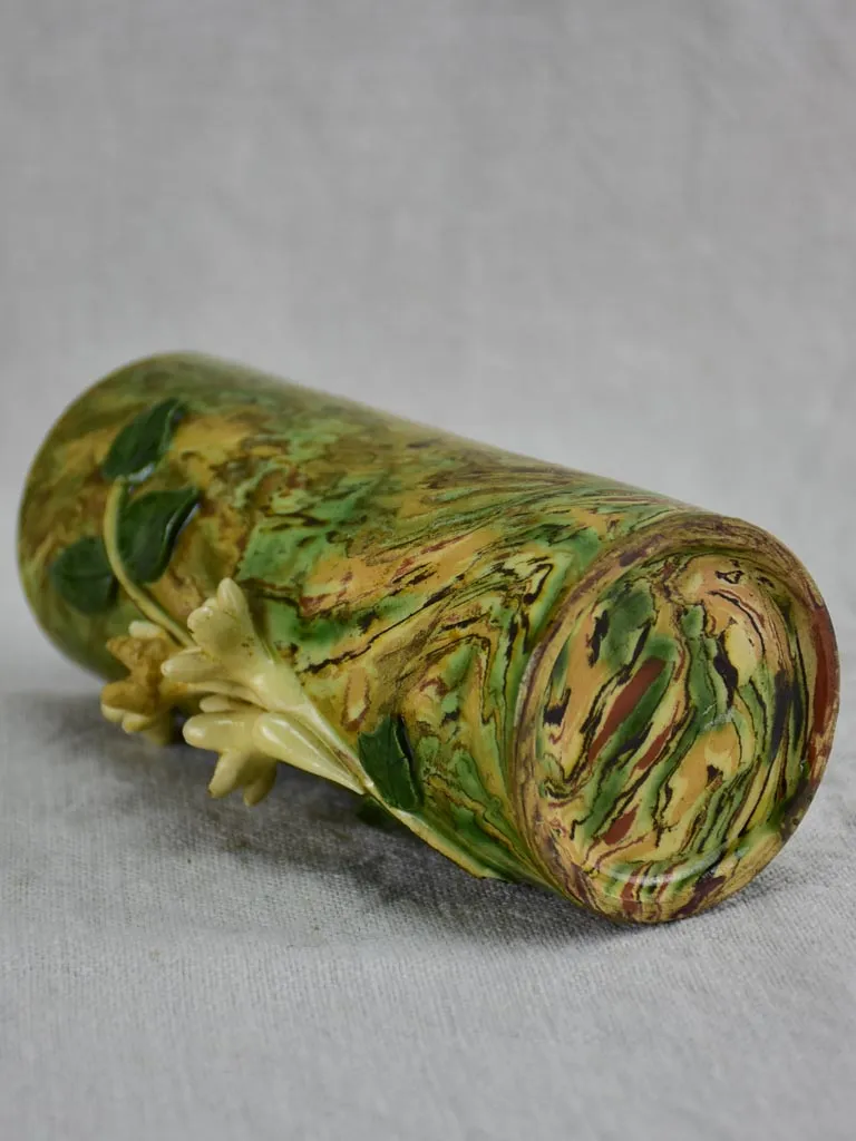 Small antique French Pichon vase with orange blossom from Uzes 6¼"