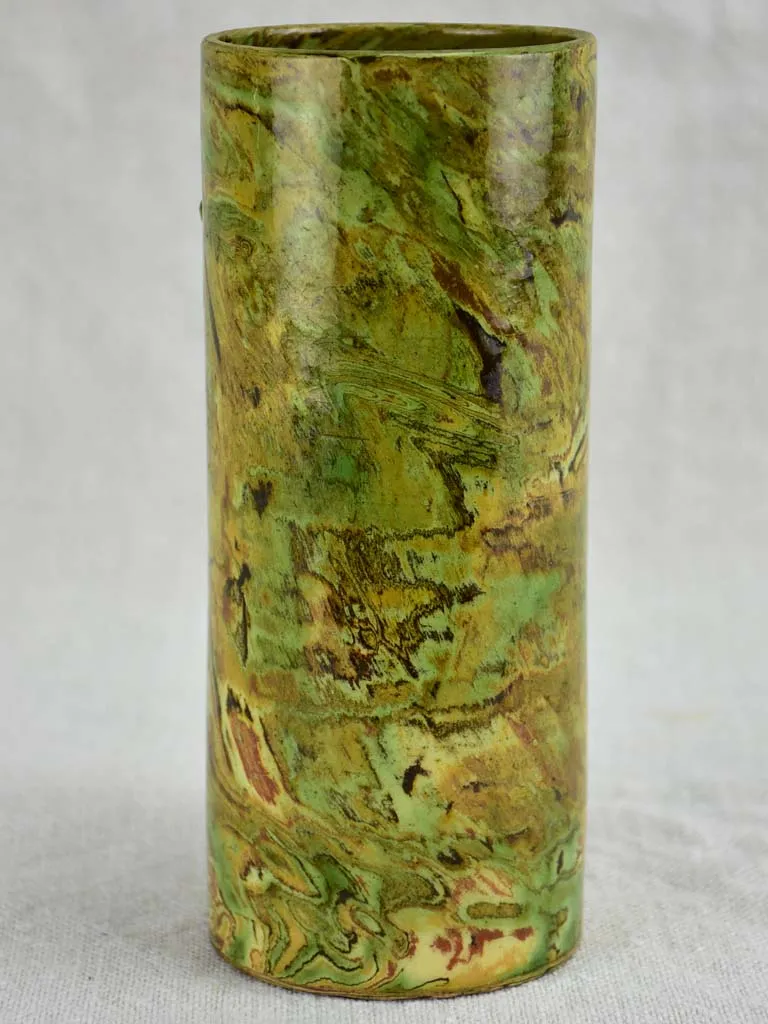 Small antique French Pichon vase with orange blossom from Uzes 6¼"