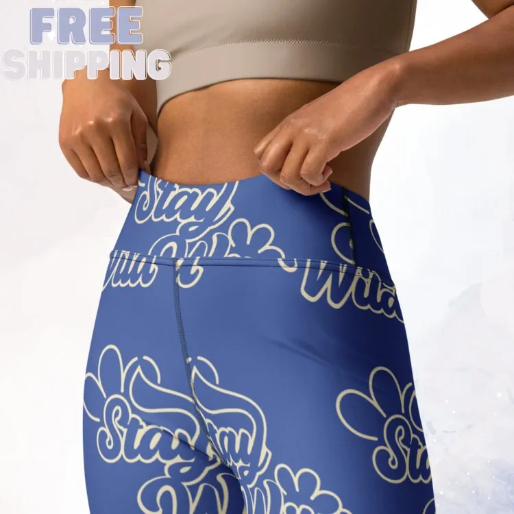 Stay Wild Blue High Waist Long Leggings