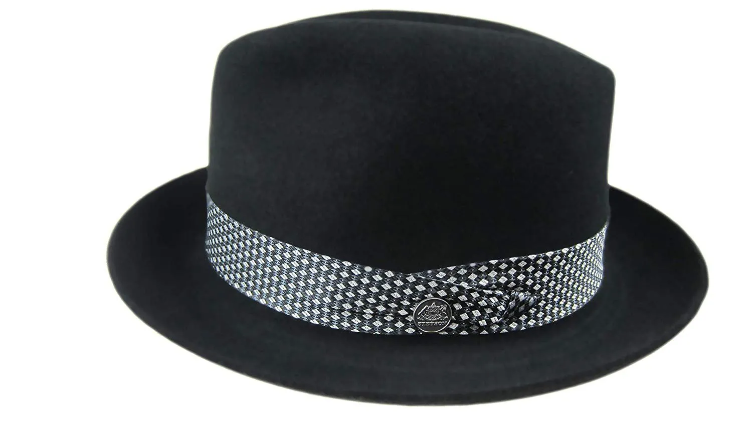 Stetson Royal Black Dunbar Fedora Size 7 3/8" R with A 2" Brim