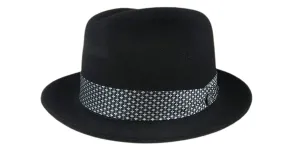 Stetson Royal Black Dunbar Fedora Size 7 3/8" R with A 2" Brim