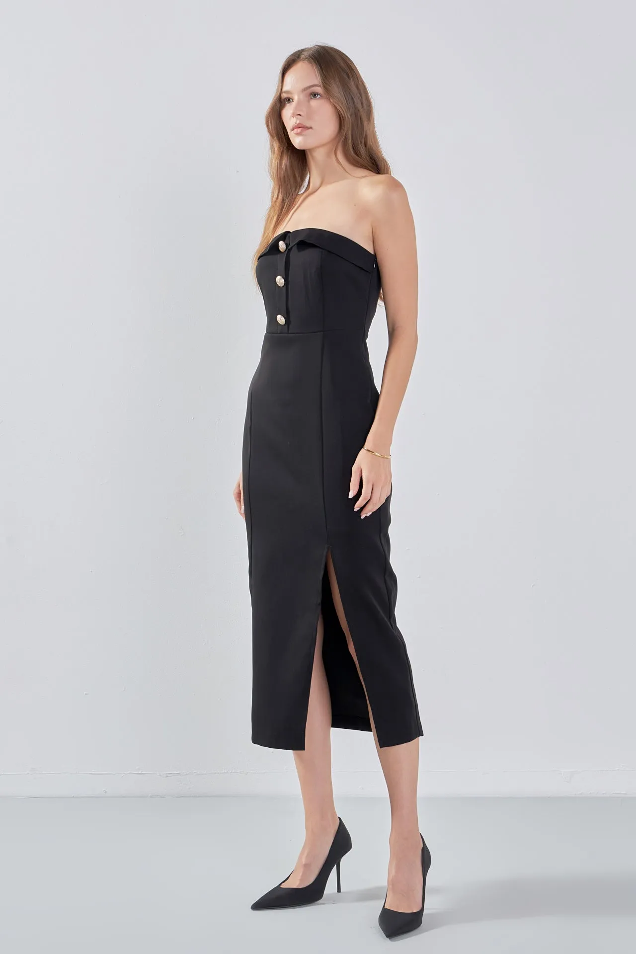 Strapless Midi Dress