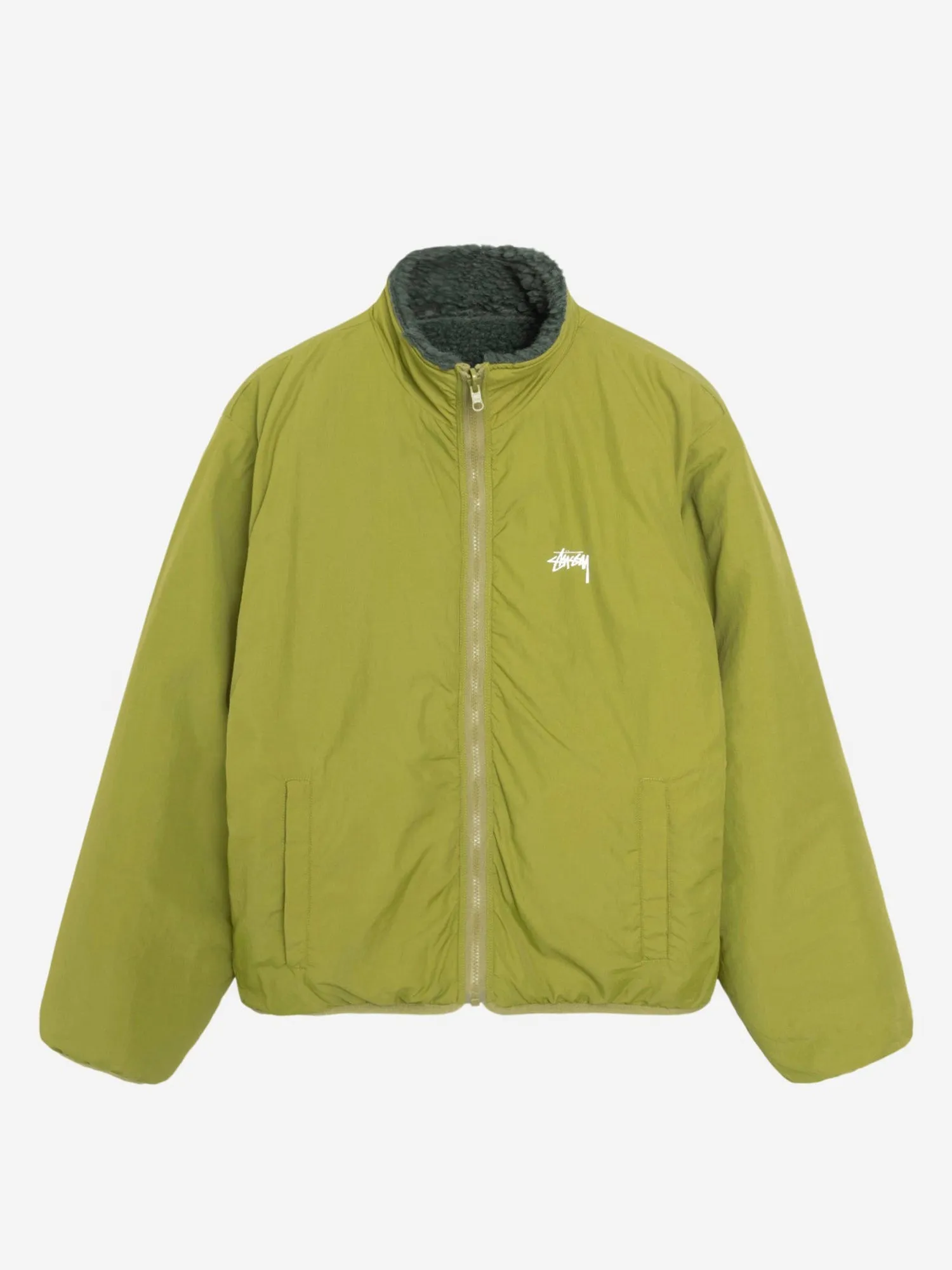 Stussy Sherpa Reversible Jacket W  - Dark Green