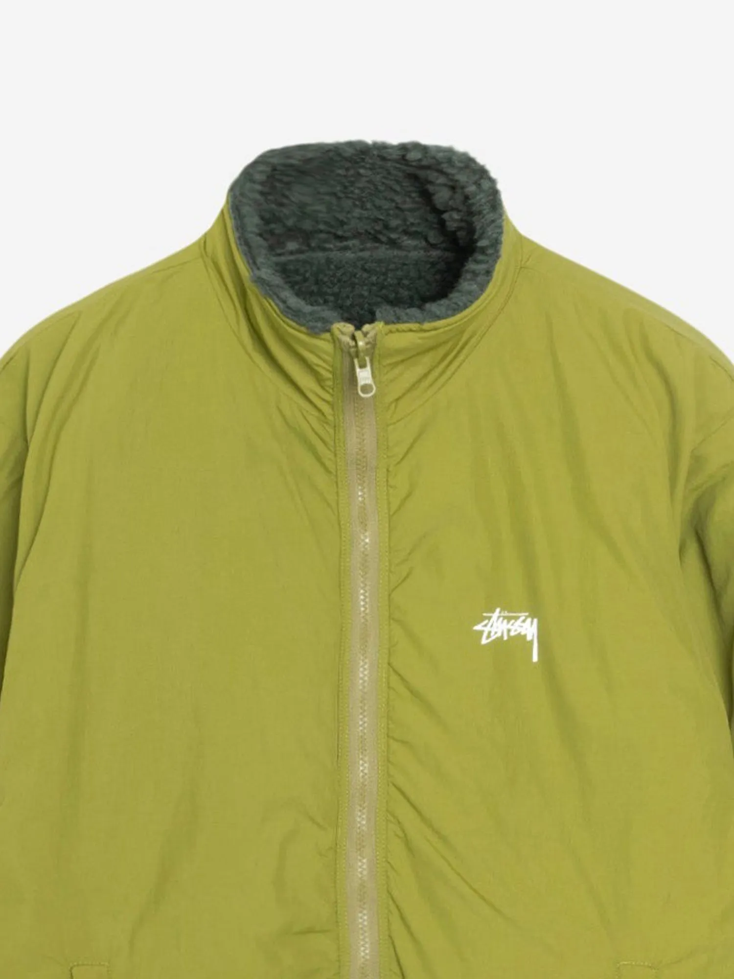 Stussy Sherpa Reversible Jacket W  - Dark Green