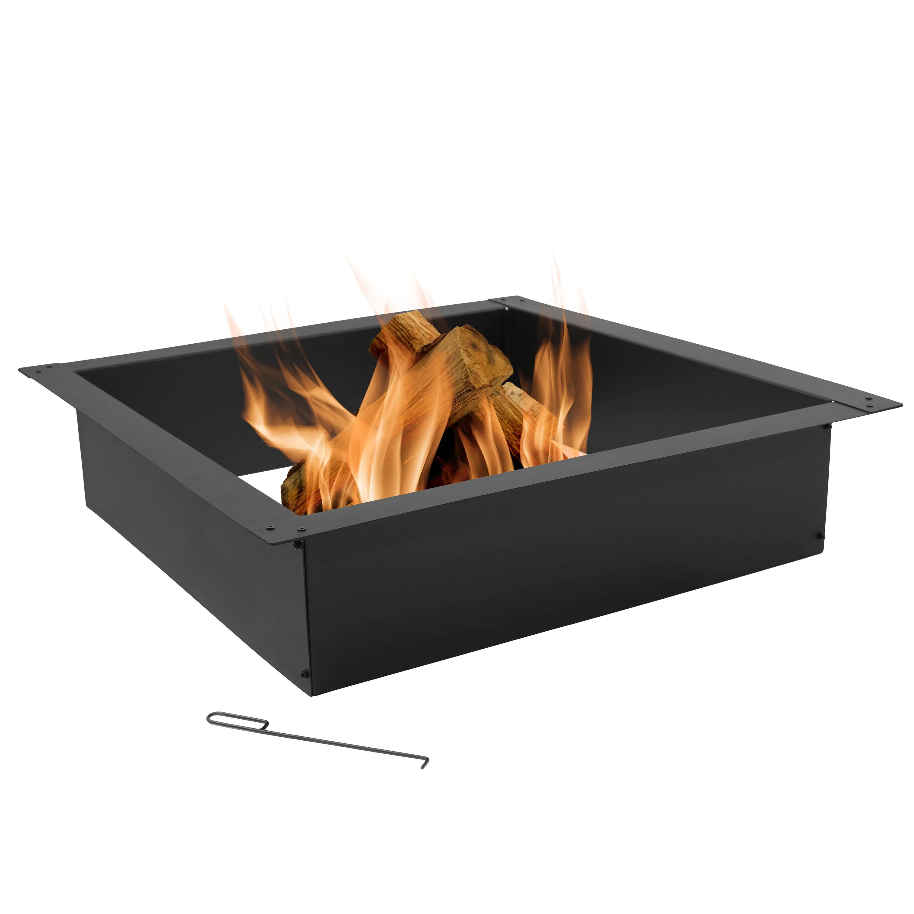 Sunnydaze Heavy-Duty Steel Square Fire Pit Insert