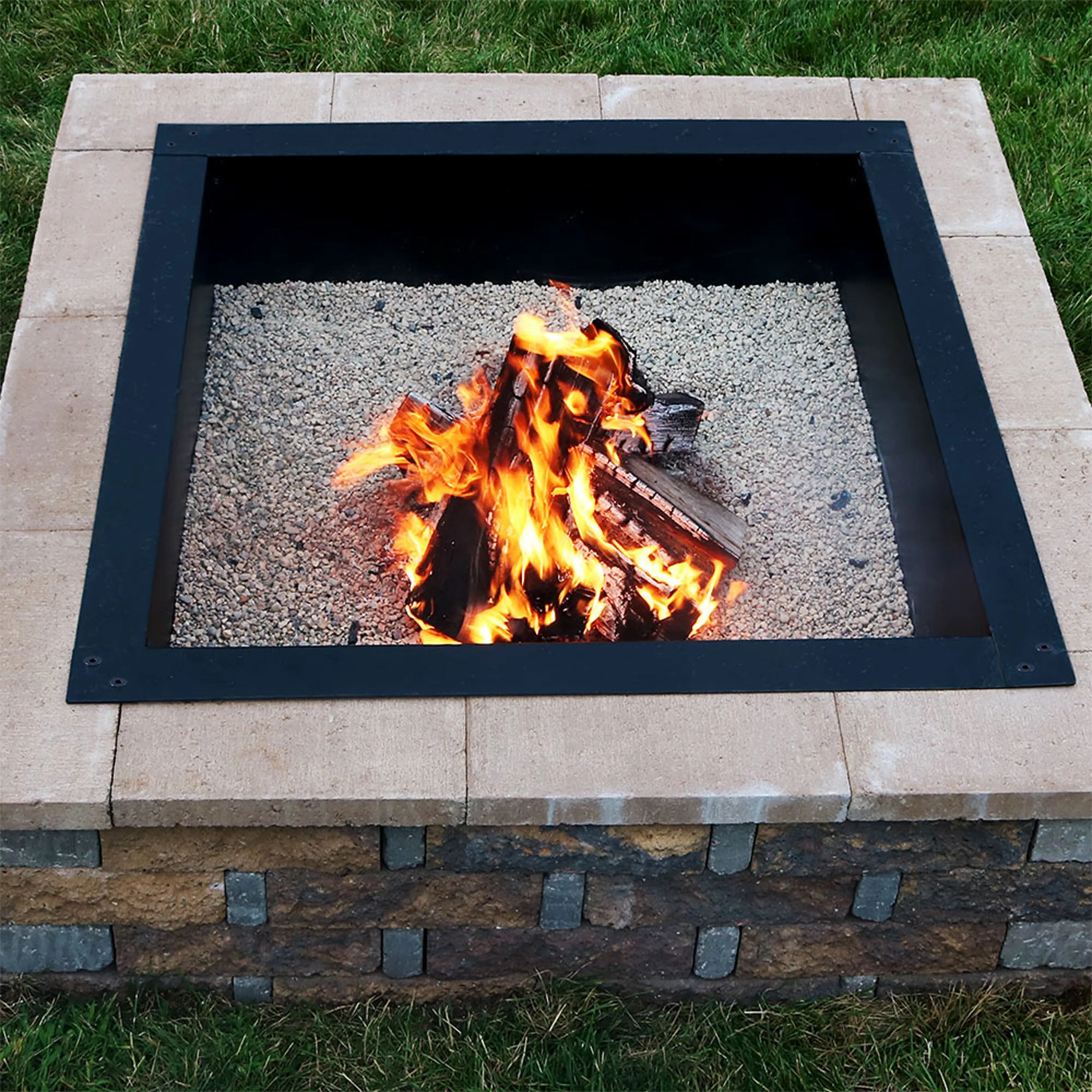 Sunnydaze Heavy-Duty Steel Square Fire Pit Insert