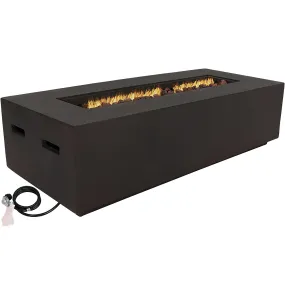 Sunnydaze Rectangular Liquid Propane Gas Fire Pit with Lava Rocks - 56"