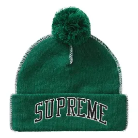 Supreme Contrast Stitch Beanie Green