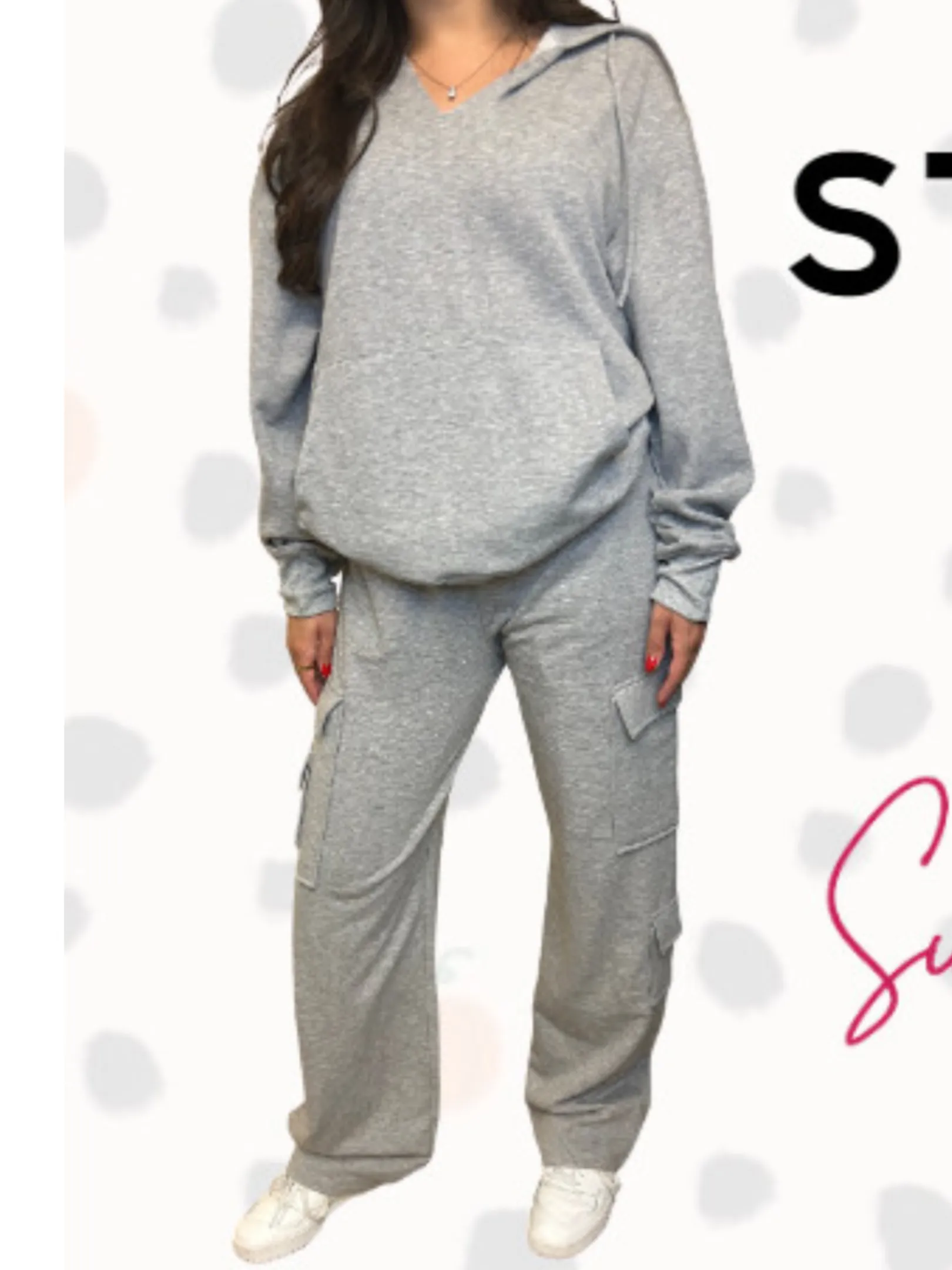 Suzette Brushed Soft Cloud Sweat Shirt - Black or Heather Grey