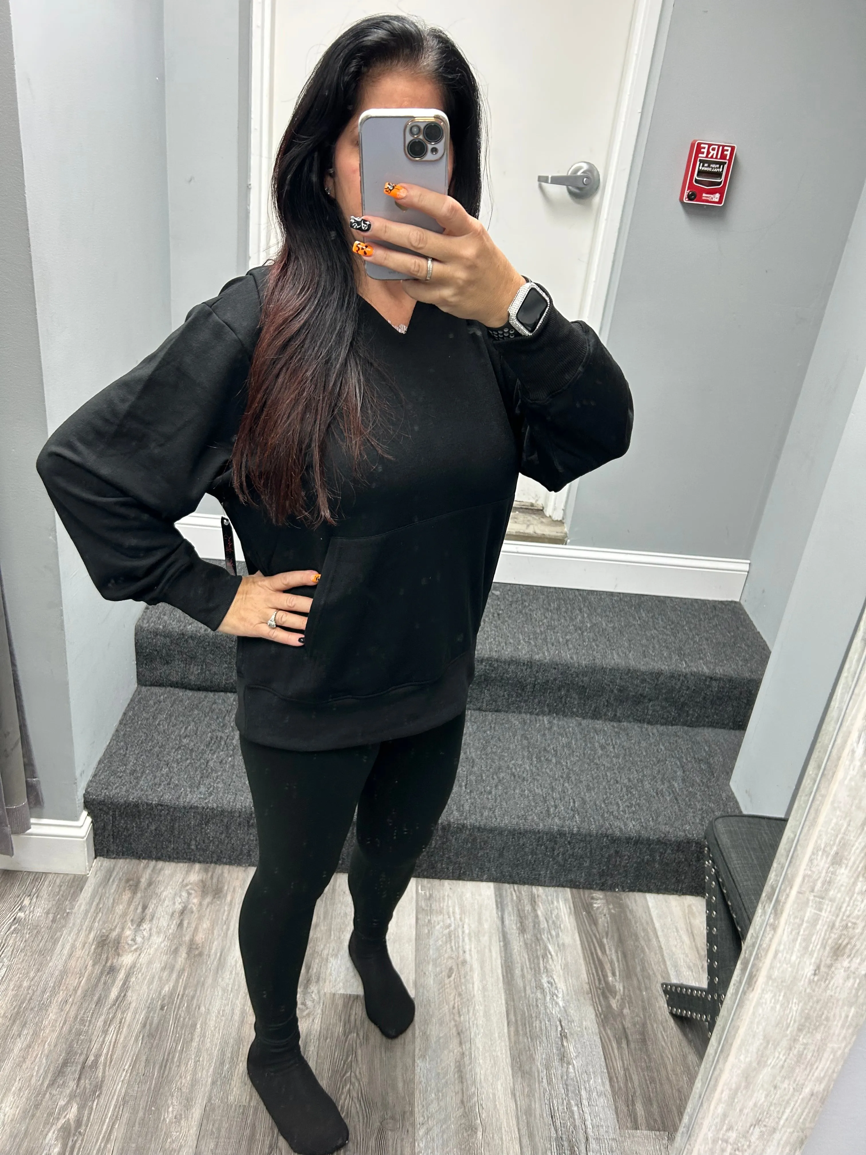 Suzette Brushed Soft Cloud Sweat Shirt - Black or Heather Grey