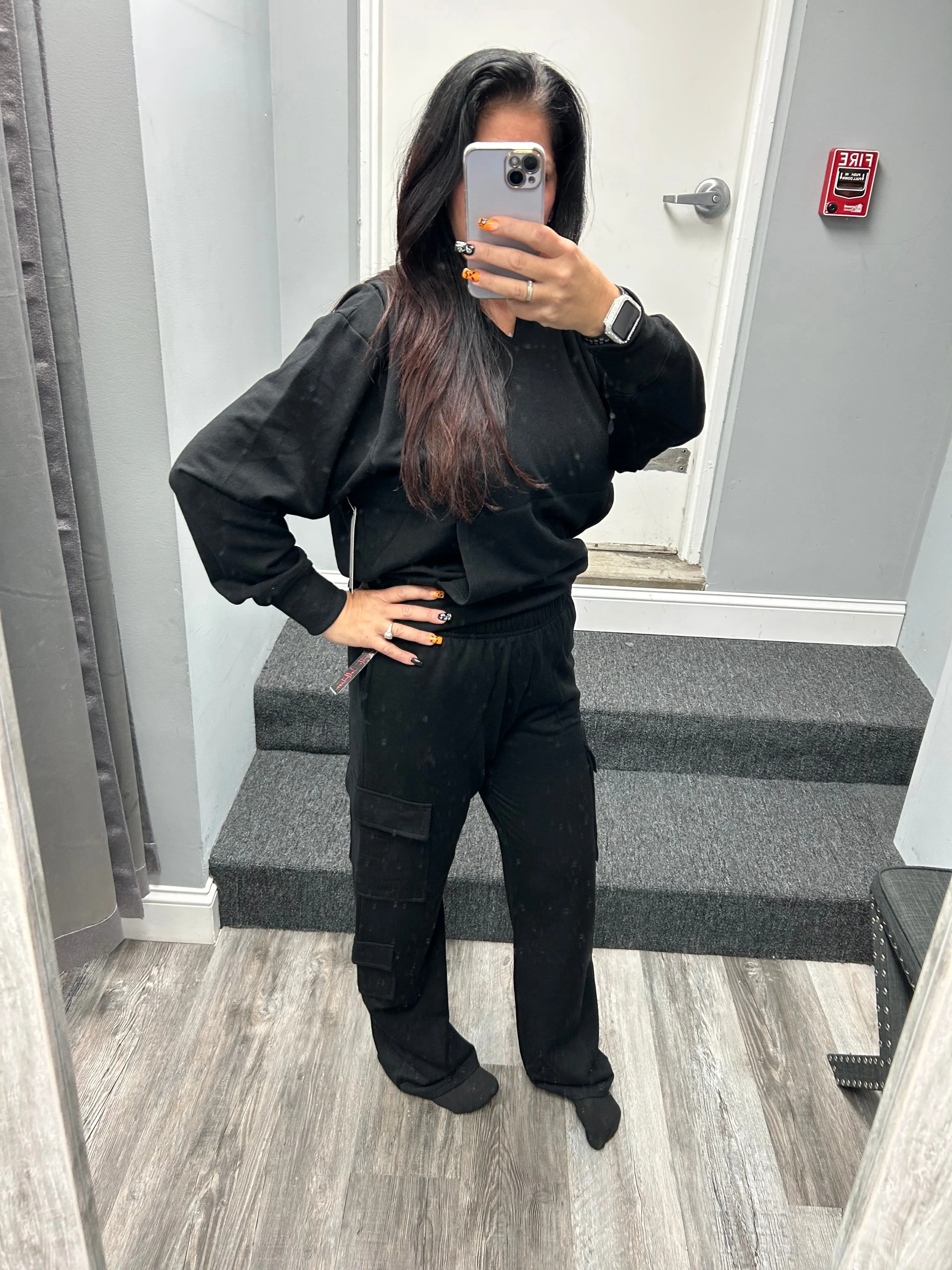 Suzette Brushed Soft Cloud Sweat Shirt - Black or Heather Grey