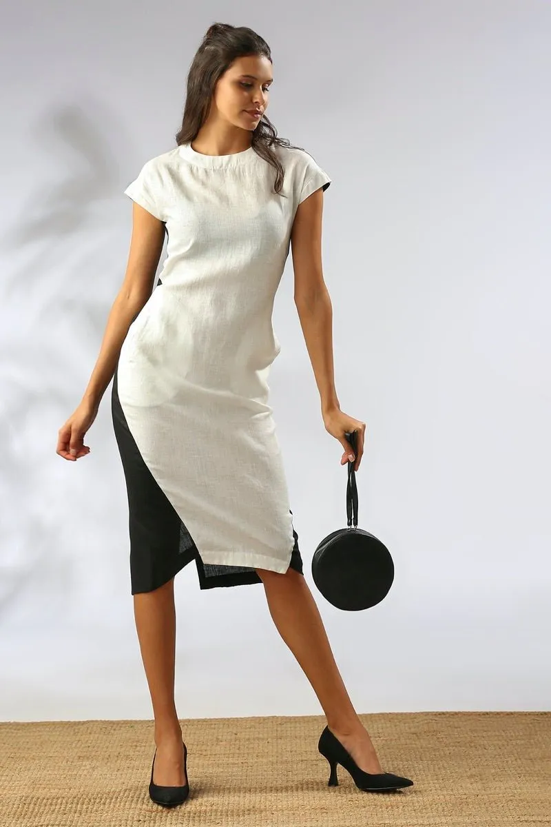 Sycamore Cocoon Dress  - White-Black