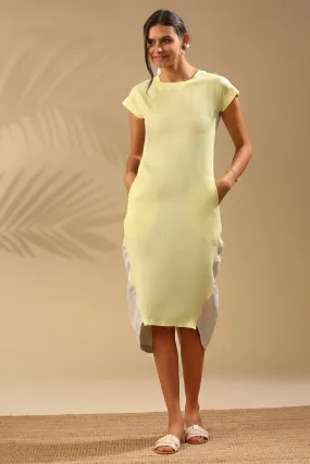 Sycamore Cocoon Dress  - Yellow-Oatmeal