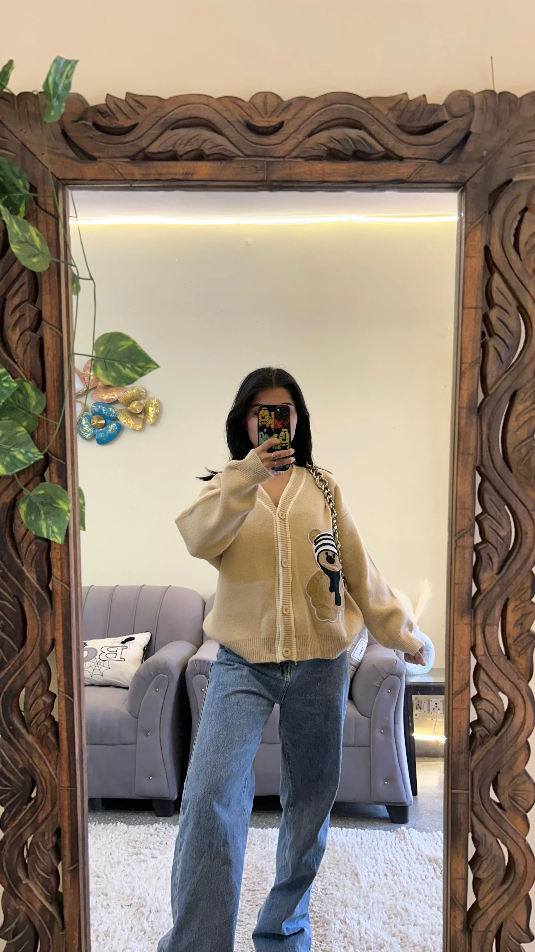 Teddy thrifted sweater M