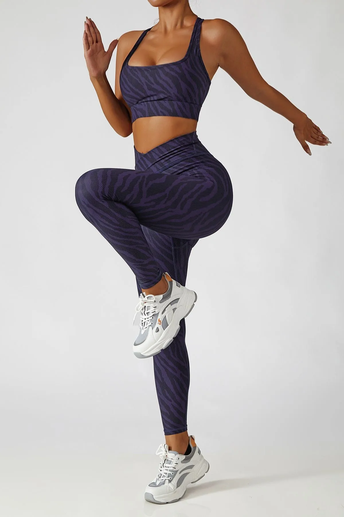 Tie Dye Ribbed Crossover Leggings