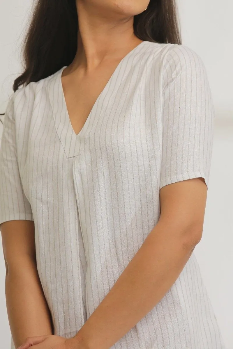 Travelers Tunic Striped Hemp Dress