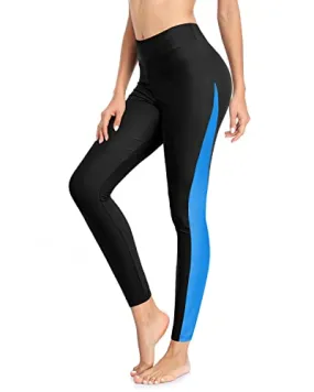Trendy High Waisted Swimsuit Pants Women's Swim Pants with UPF 50  Rash Guard