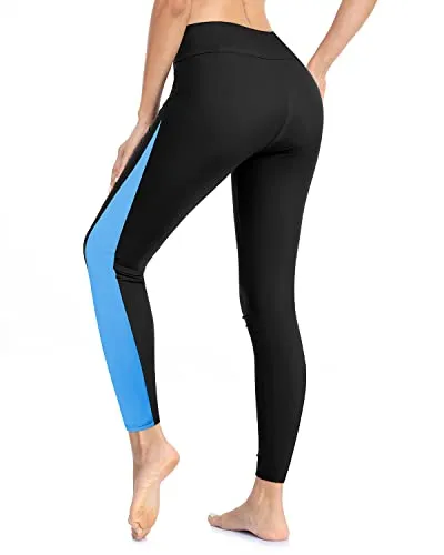 Trendy High Waisted Swimsuit Pants Women's Swim Pants with UPF 50  Rash Guard