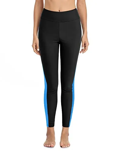 Trendy High Waisted Swimsuit Pants Women's Swim Pants with UPF 50  Rash Guard