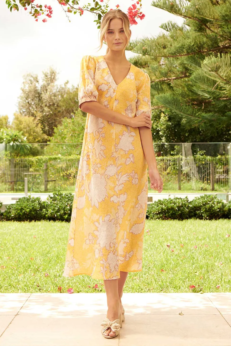 Trish Bumblebee Dress in Saffron