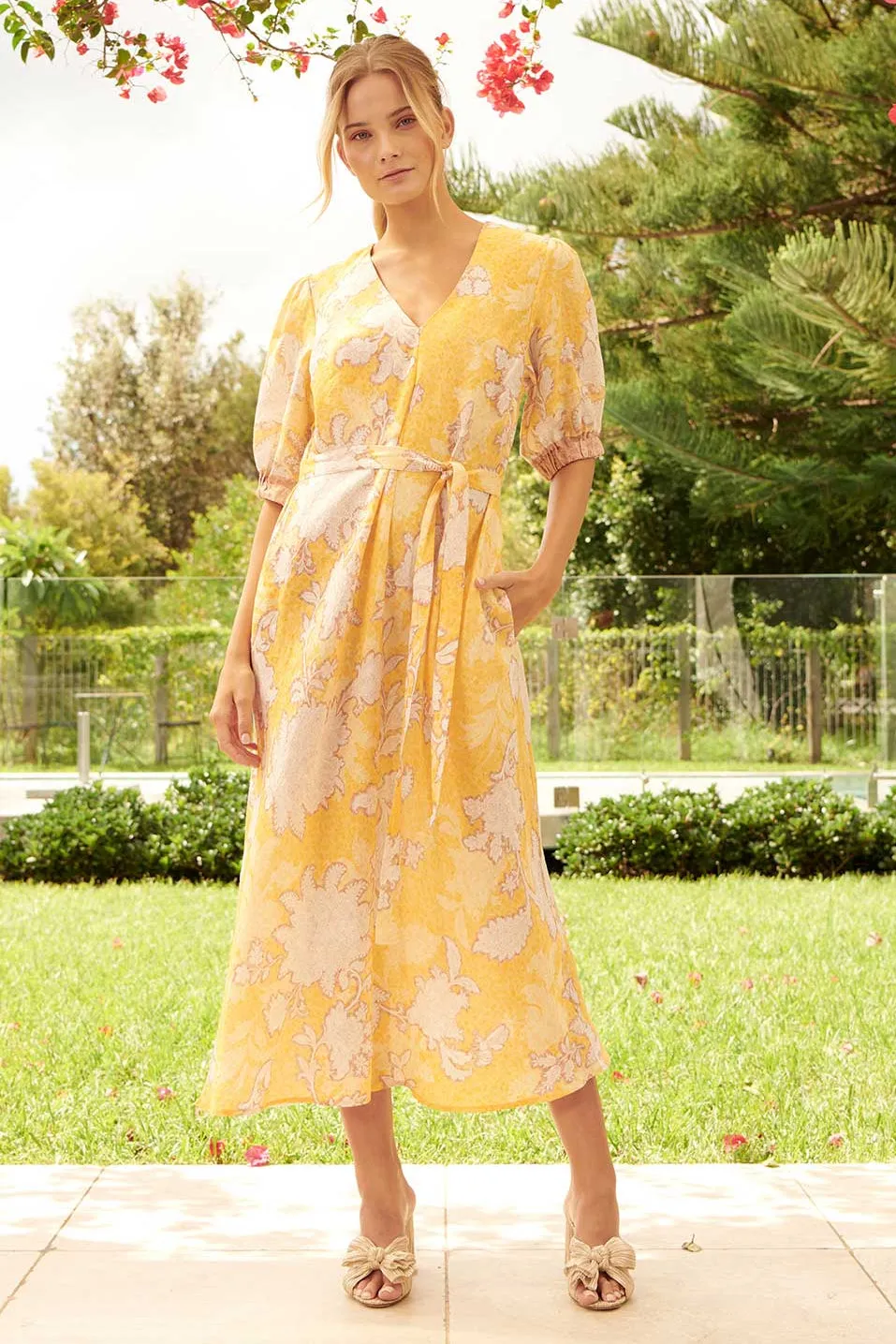 Trish Bumblebee Dress in Saffron