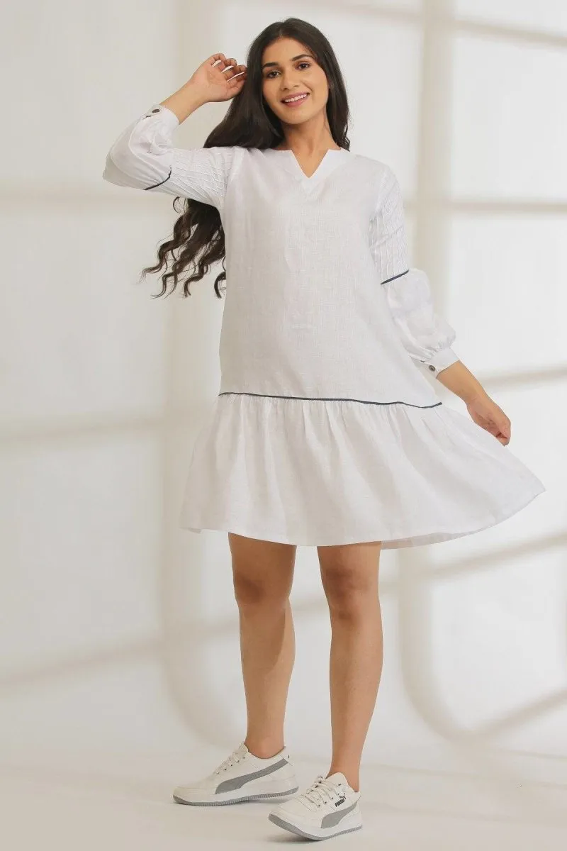Twilling Tucks Hemp Dress