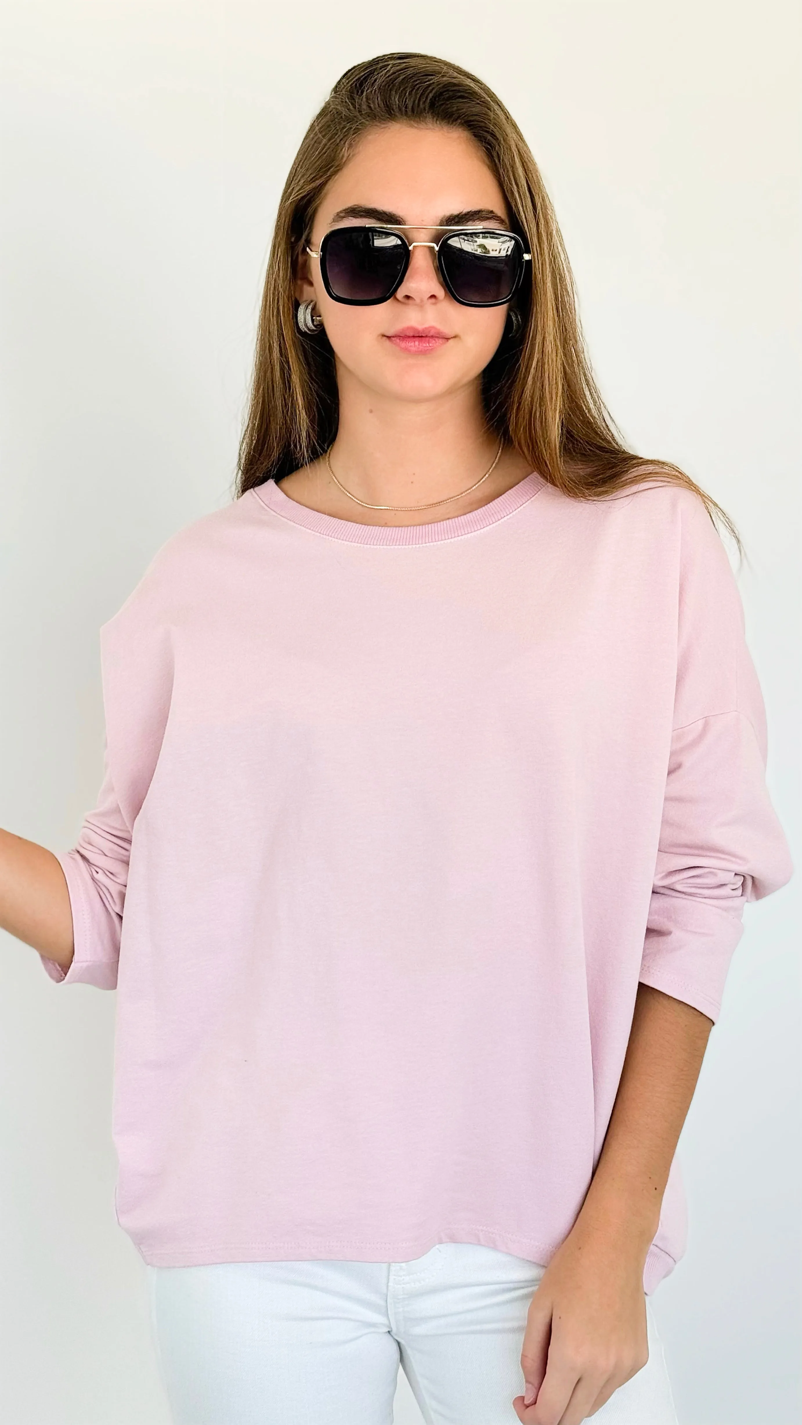 Upscale Comfort Italian Pullover- Blush