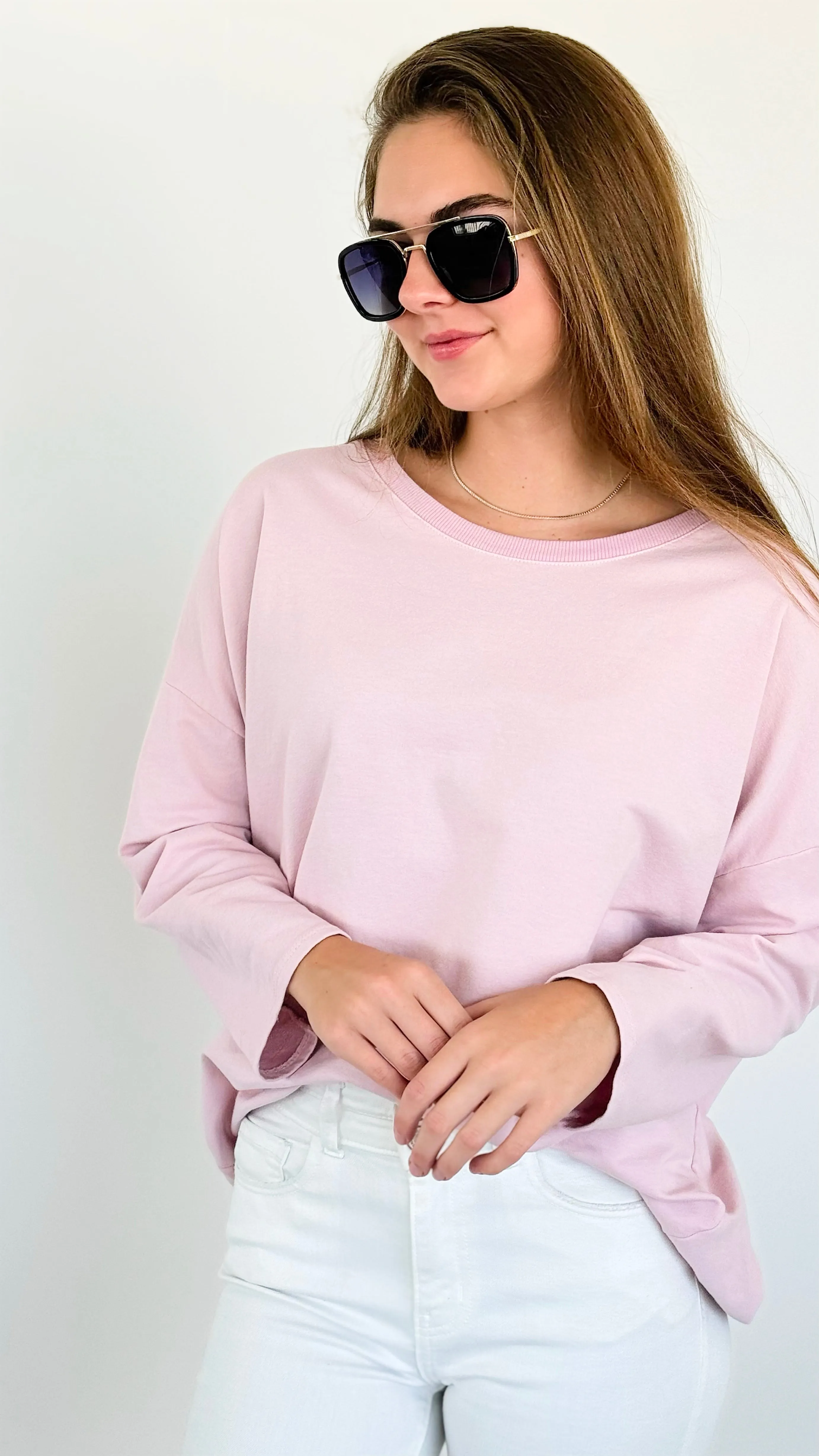 Upscale Comfort Italian Pullover- Blush