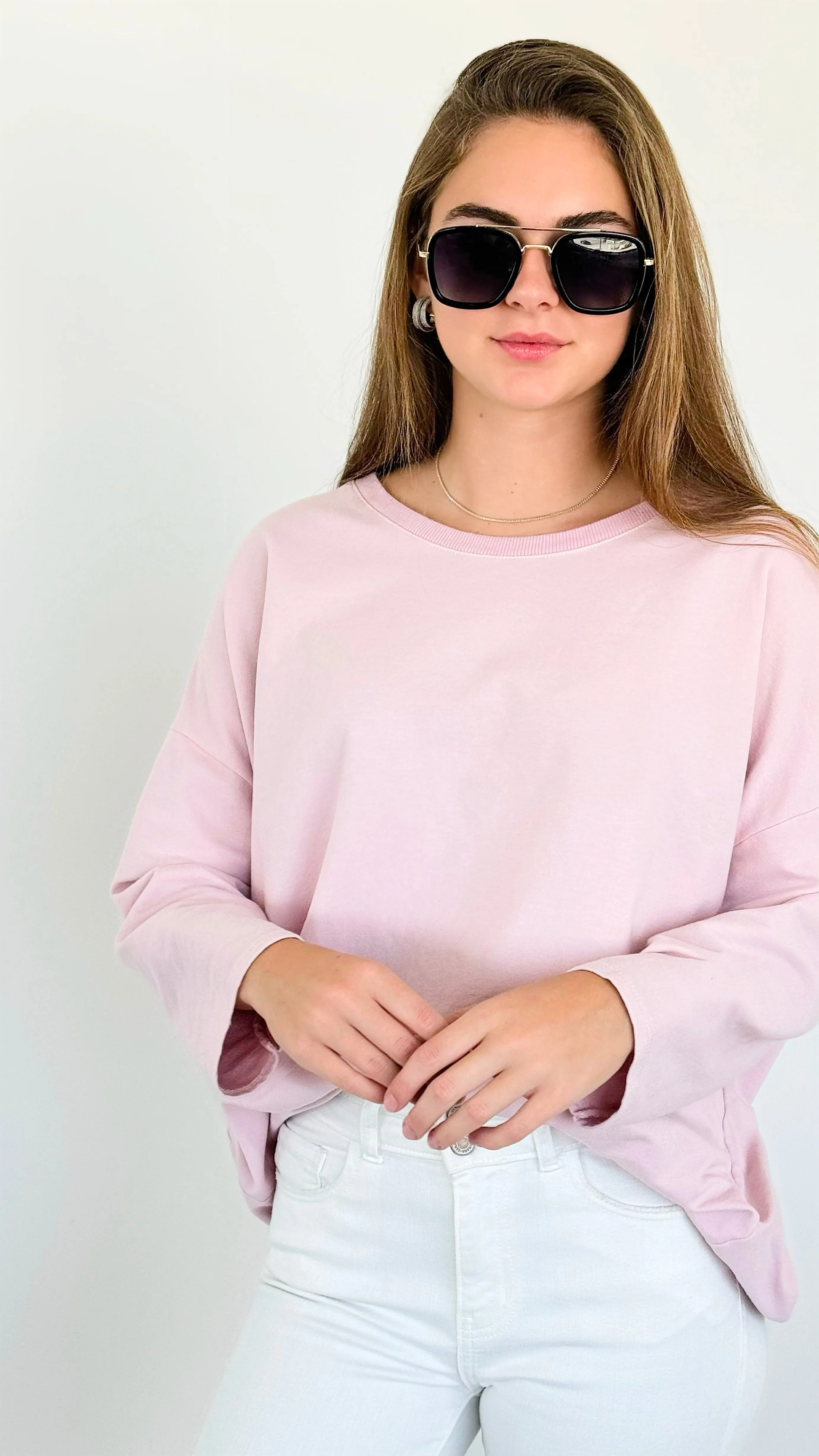 Upscale Comfort Italian Pullover- Blush