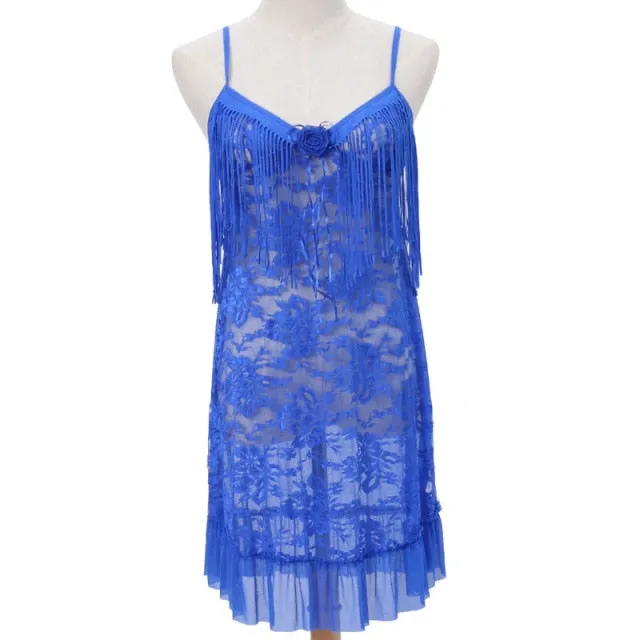 VenusFox Sexy Lingerie Feminine Lace Nightdress Temptation Flower Face Perspective Sexy Pajamas Sexy Underwear Women
