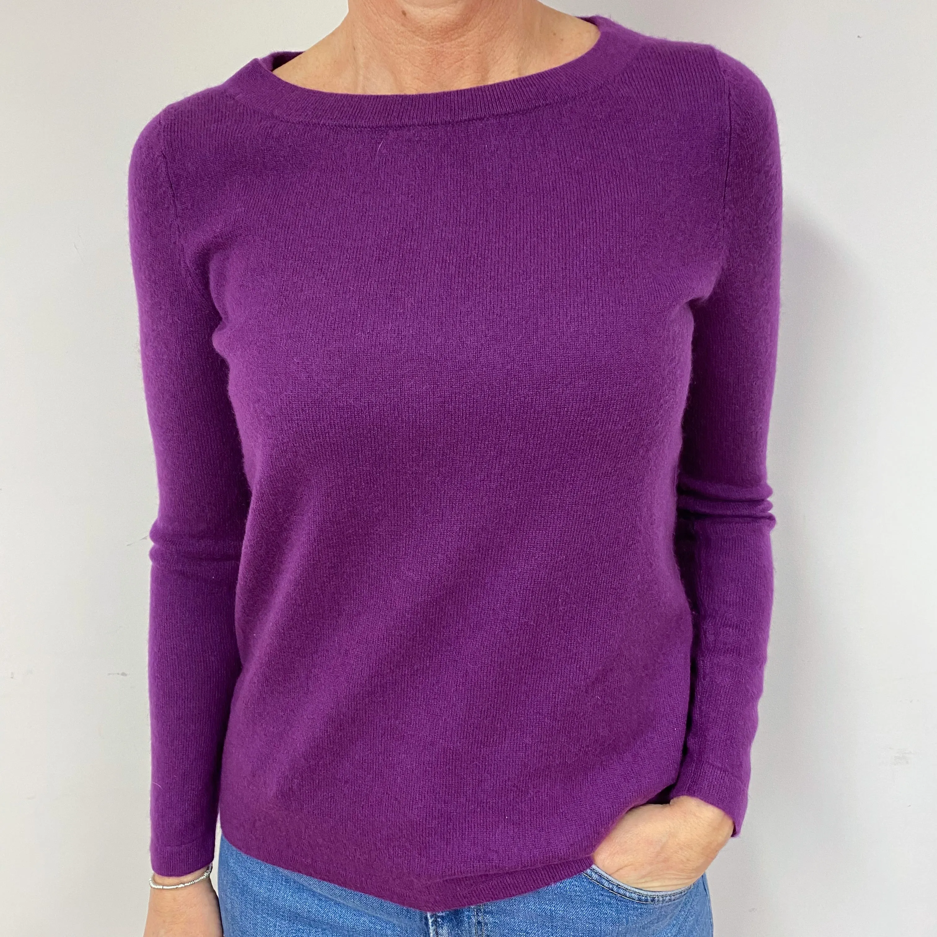 Viola Purple Cashmere Crew Neck Jumper Medium