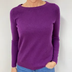 Viola Purple Cashmere Crew Neck Jumper Medium