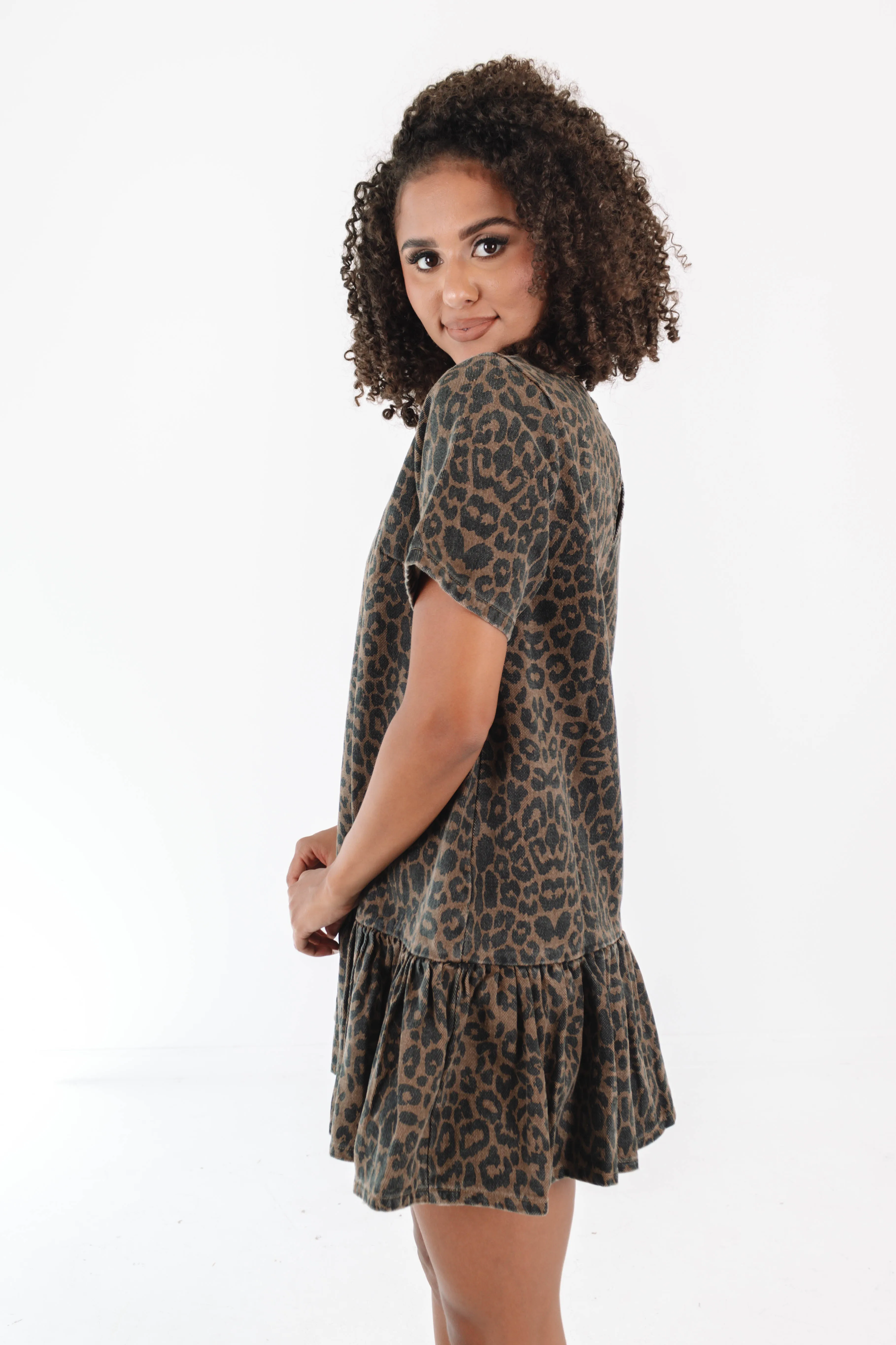 Wild Over You Dress - Washed Brown