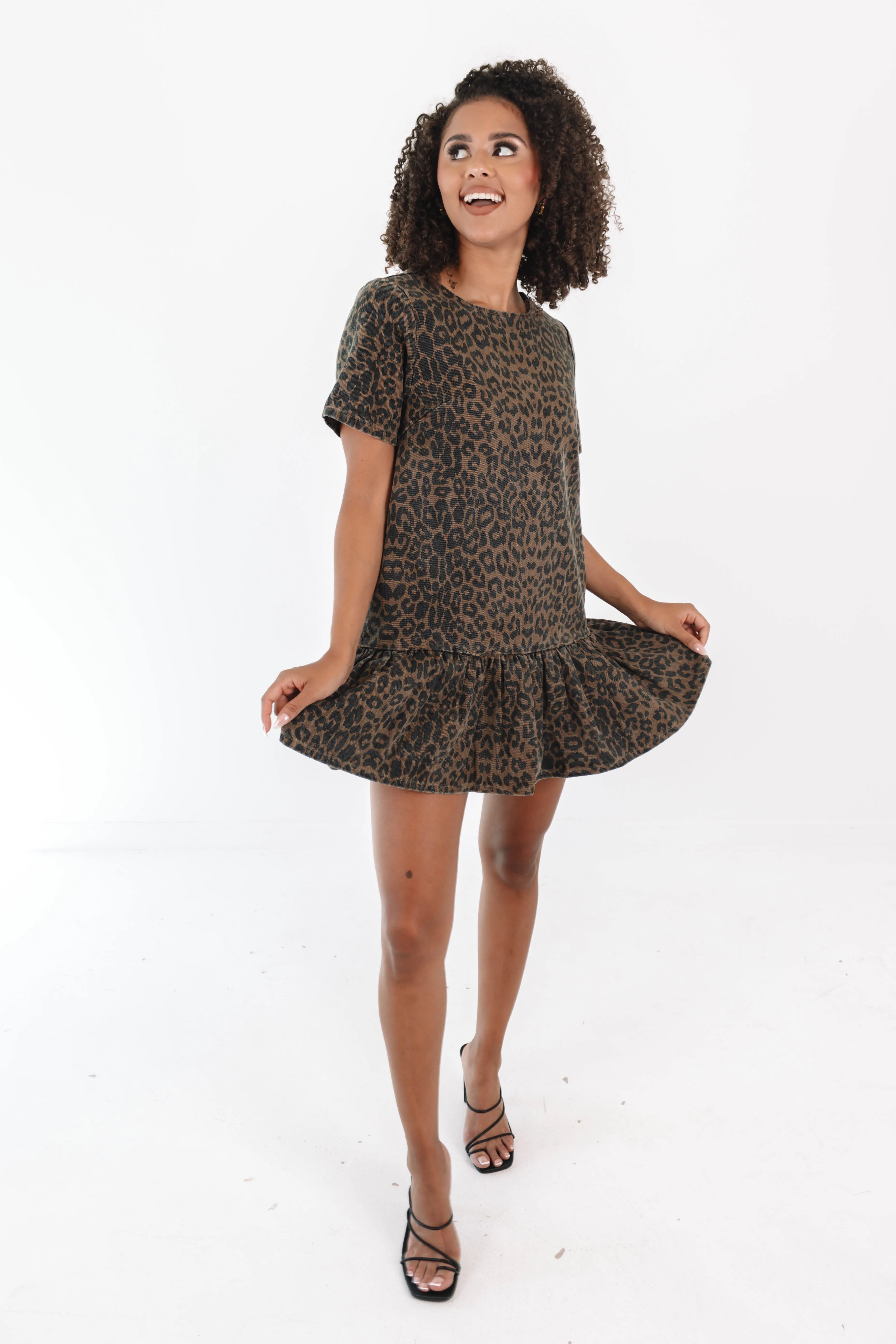 Wild Over You Dress - Washed Brown