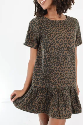 Wild Over You Dress - Washed Brown