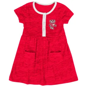Wisconsin Badgers Colosseum Infant Girls Triple Jump Red 3 Button Dress
