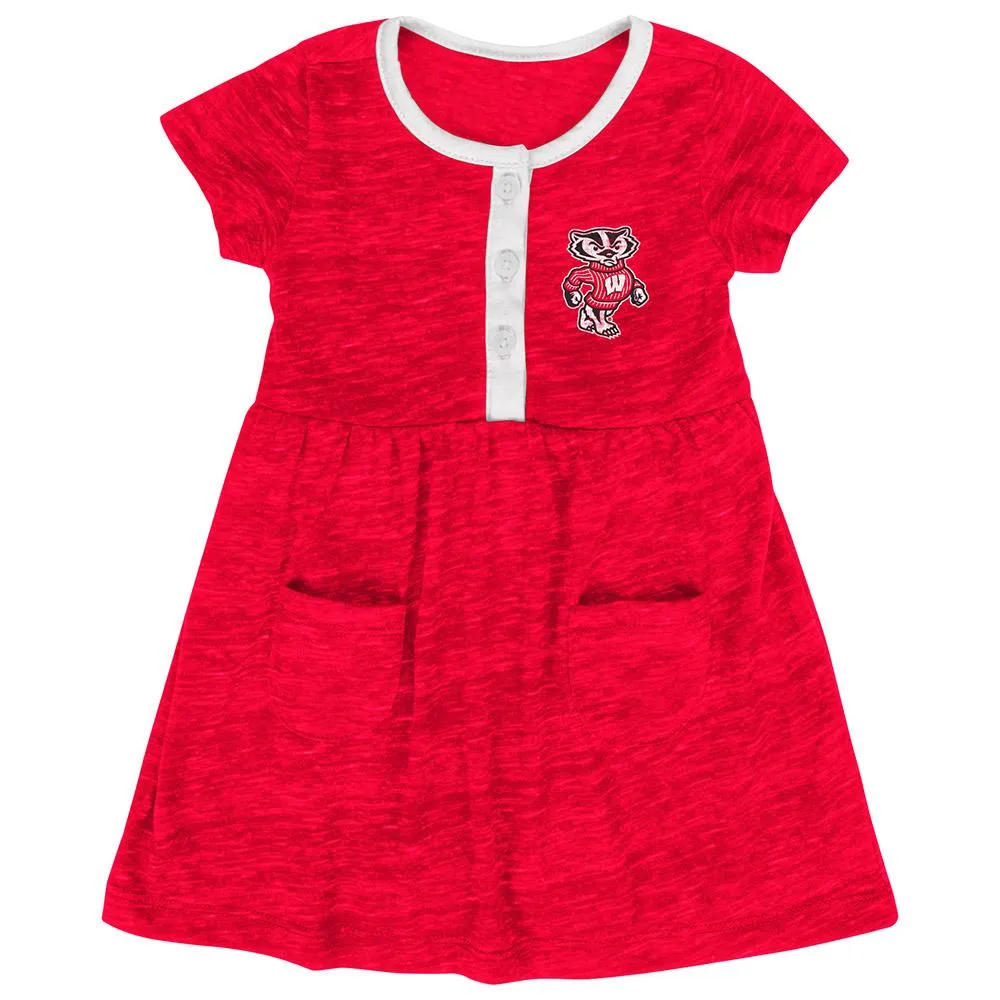 Wisconsin Badgers Colosseum Infant Girls Triple Jump Red 3 Button Dress