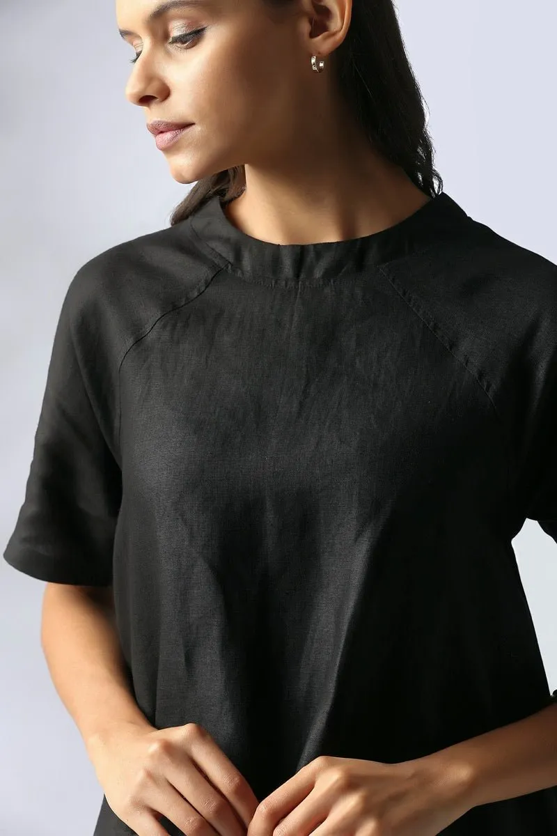 Wisteria Gathered Dress - Black