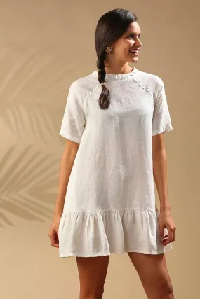 Wisteria Gathered Dress - White