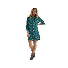 Wrangler Women's Retro Americana Green Print Drees