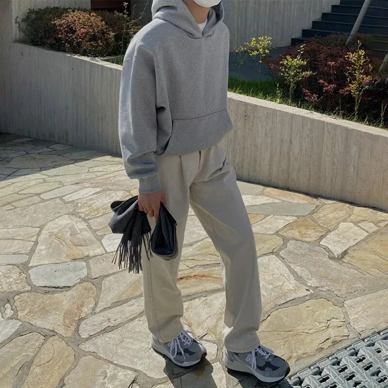 xiangtuibao  Hooded Pullover Hoodie Men's Autumn And Winter Loose Trend Casual Solid Color